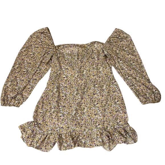 Pretty little thing Plus Pin Floral Cut Out Puff Sleeves Dress US Size 24 - Picture 5 of 10